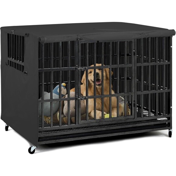 Explore Land Dog 38" Crate Cover Black Heavy Duty Polyester Pet Kennel Sunshade - Picture 1 of 7